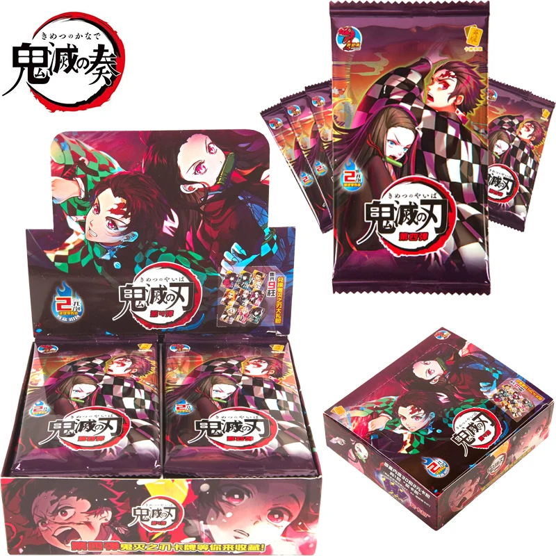 

Original Anime WRLD Demon Slayer Cards Blood Bath Complete Box (30 Packs) Collection Card TCG Game Cards Table Toys for Family