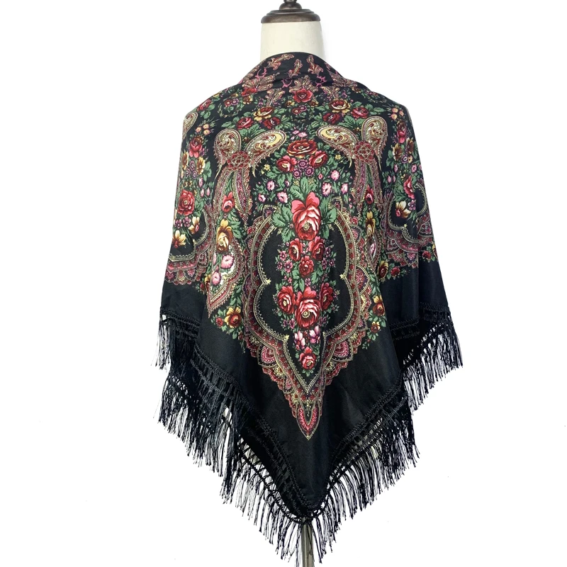 Традиционный русский квадратный шарф 120*120 см многофункциональный хлопковый для