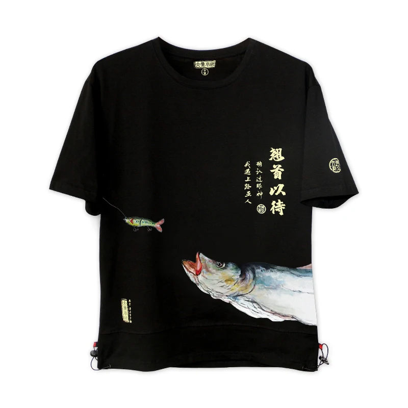 

iLure OEM Oversize T Shirt 3D Fishing Print Short Sleeve Shirts Men Women O Neck Cotton Summer With A Fishing Lure Box