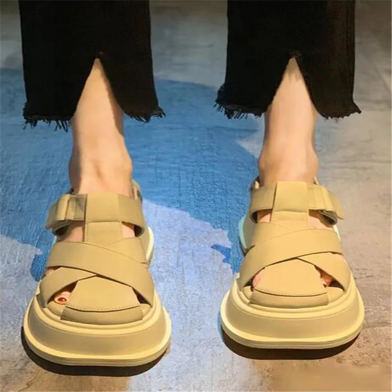 

Fashion Summer Women Sandals Buckle Strap Female Casual Slides New 2023 Shoes Platform Thick Bottom Elegant Ladies Flats Sandals