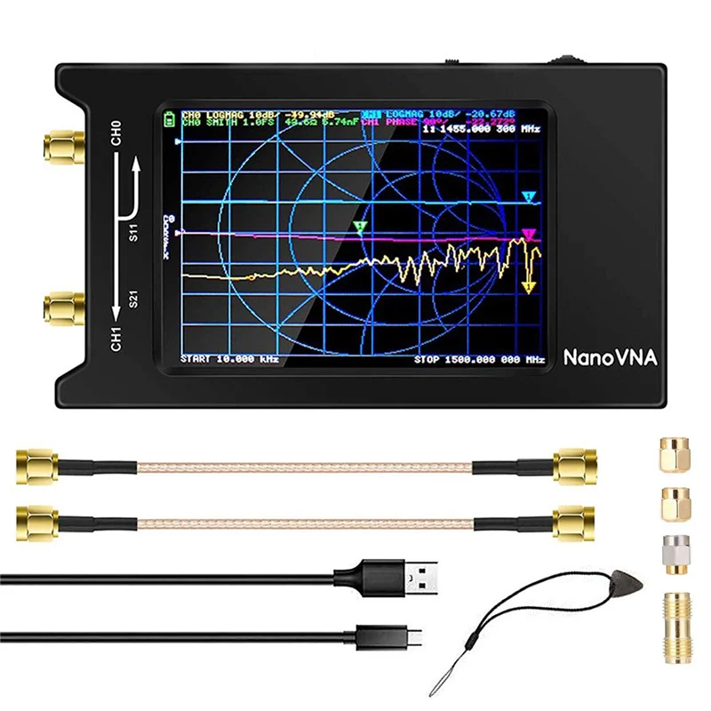 Для векторного анализатора цепей NanoVNA-H4 4-дюймовый дисплей 10 кГц-1 5 ГГц MF HF УКВ