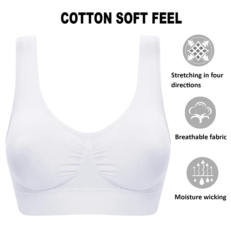Plus Size Bra Seamless With Pads Big 6XL Push Up Bralette Bras For Women Vest Wireless Active Brassiere Sports |