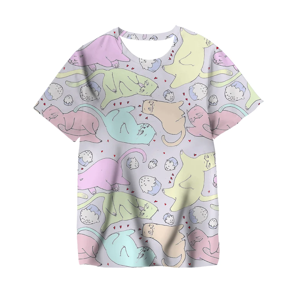 

Unisex Summer New T-shirt Fashion Boys Girls Tshirts Harajuku Tshirt Cute Animal Round Neck Kids Tshirt