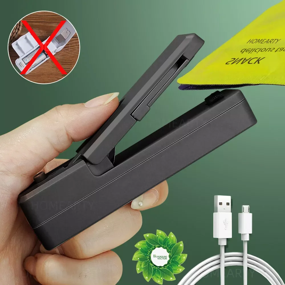 

Charge Sealer Bag Plastic Package Sealer Heat Food Close Bags Portable Sealing Machine Thermal Bag Sealer Storage Food Kitchen
