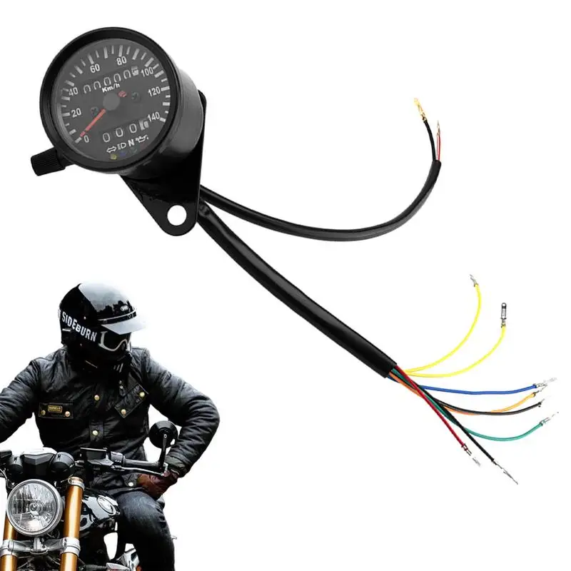 

Motorcycle Speedometer Gauge Mechanical Odometer With Led Backlight Retro Modification Accessories Circular With Turn Indicator