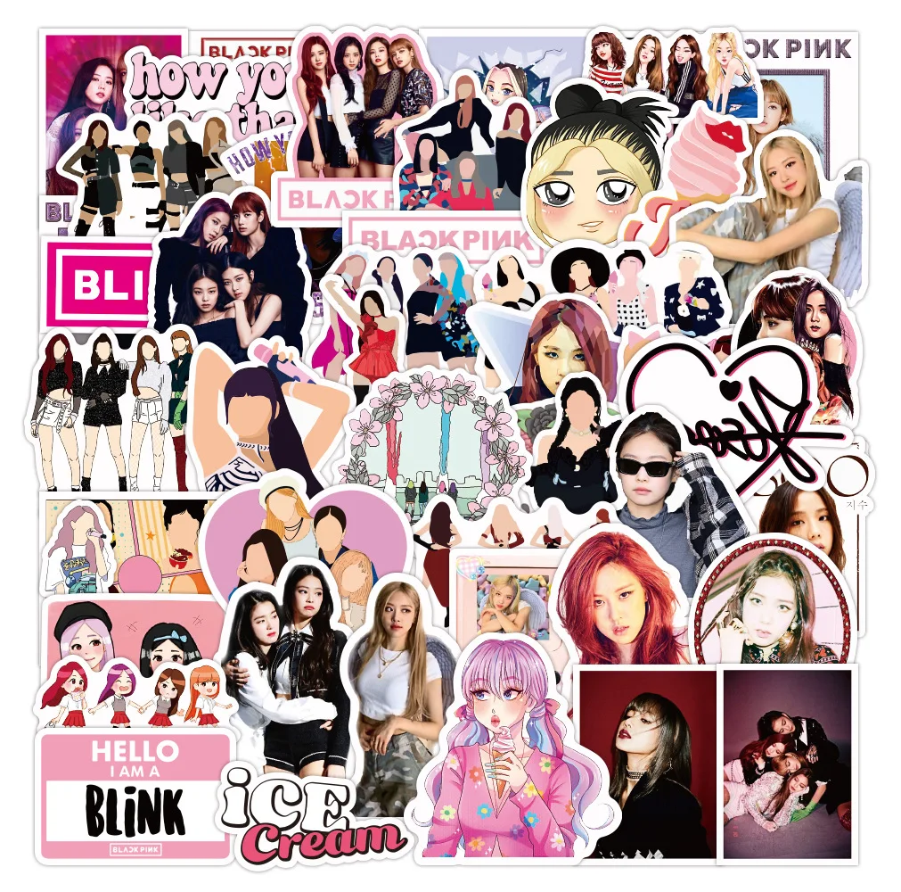 

10/30/50pcs new Korean girl group singer graffiti stickers explosion style trolley case notebook water cup waterproof sticker