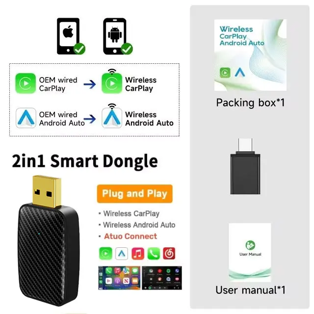 

Беспроводной адаптер Carplay Android Auto Wireless Smart Dongle 2in1 для Opel Vauxhall Corsa Mokka Astra Vectra GRANDLAND
