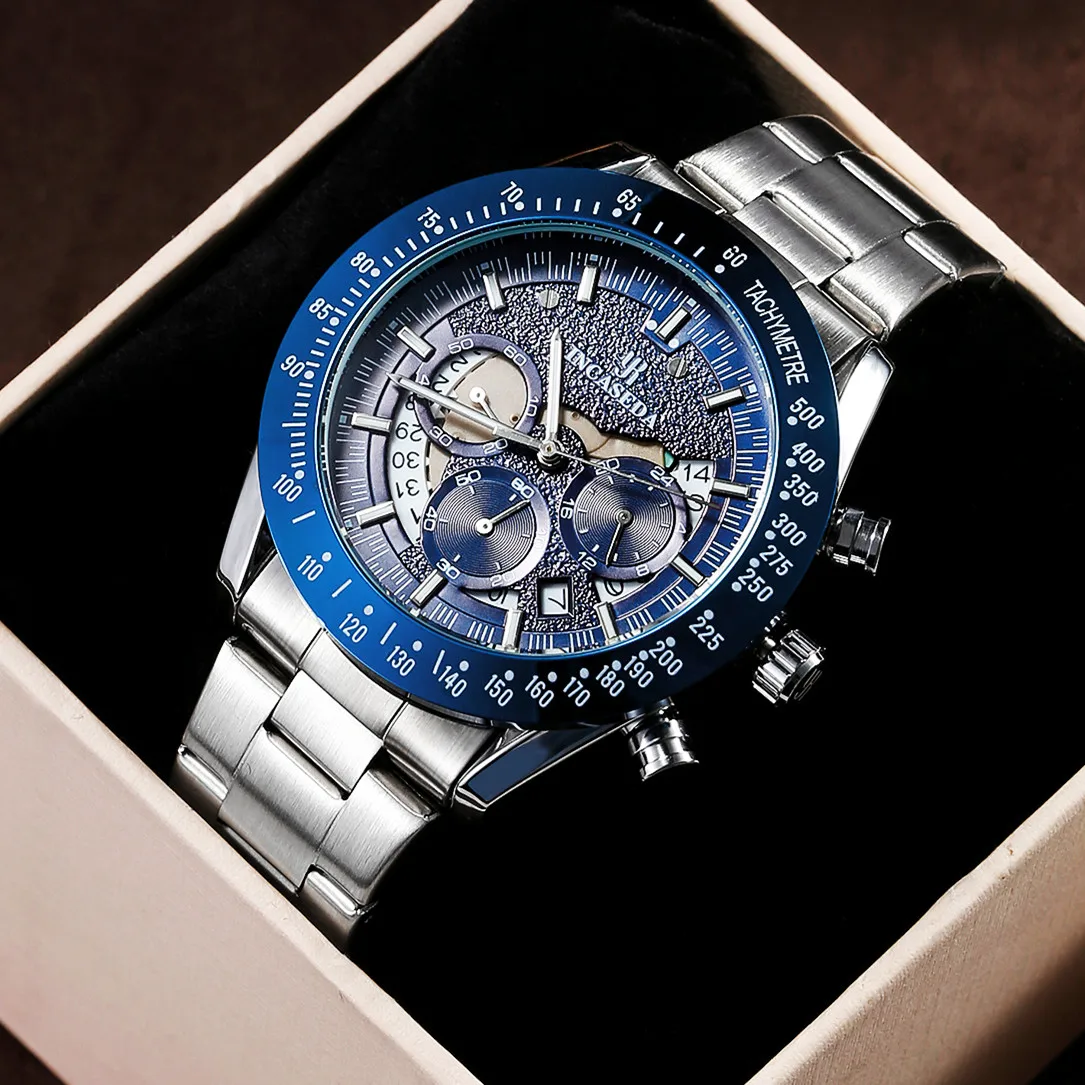 Часы наручные INCASEDA Мужские кварцевые брендовые Роскошные водонепроницаемые