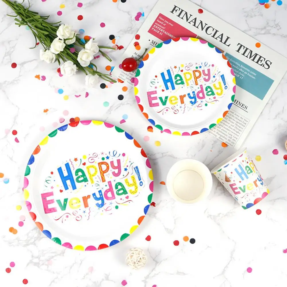 

Chic Birthday Paper Plate Safe Lightweight Birthday Paper Plate Cooking Tray Cutlery Tray Dinner Plate 1 Set