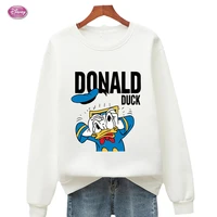 disney anime donald duck hoodie menwomen long sleeve fleece crewneck sweatshirt vintage streetwear ropa de invierno mujer fall