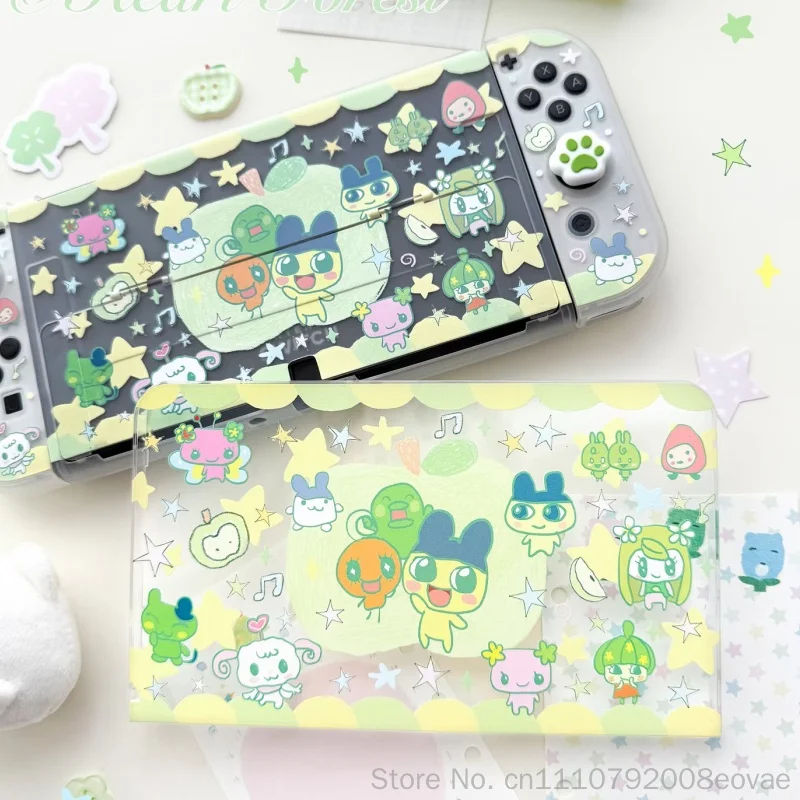 Фото Защитный жесткий чехол Hot Heart Forest Switch, оригинальный дизайн Tamagotchi Green Apple с мультяшным рисунком для игровых консолей Oled Ns2 Lite №1