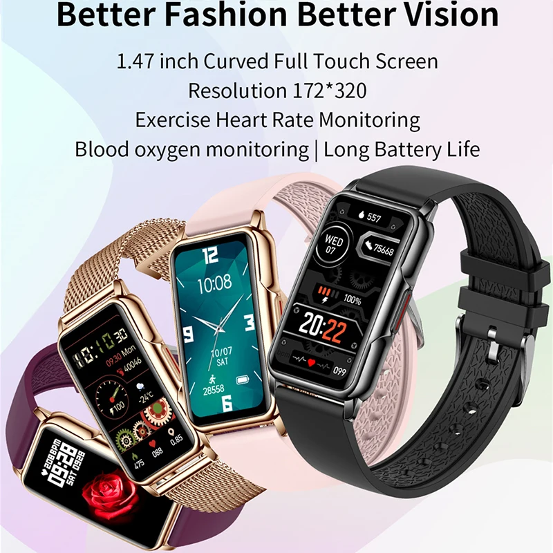 

Smart Watch 1.47 Inch Screen Heart Rate Smart Watch Sports Waterproof Smart Bracelet
