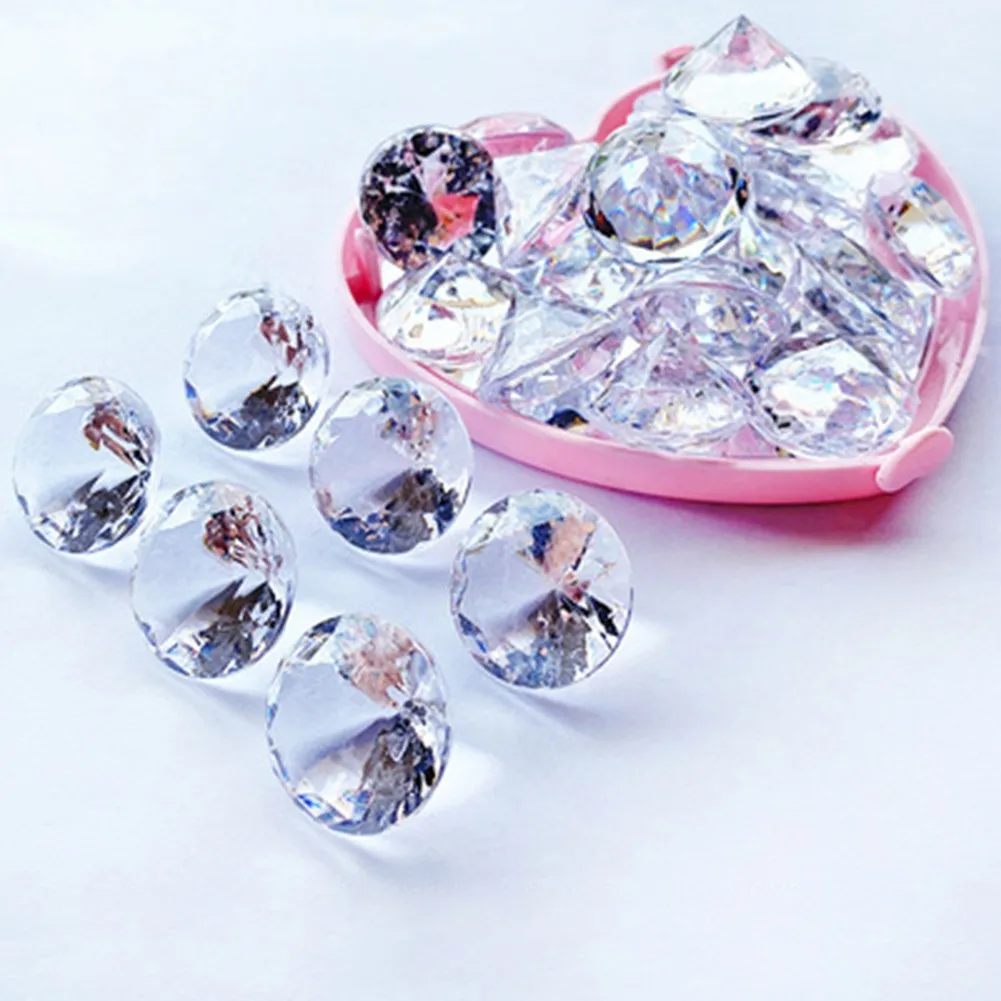 

Home Acrylic Crystal Venue Decorations 100× 20MM Acrylic Faux Diamond Filler Props Treasure Chest Pirate Wedding Party