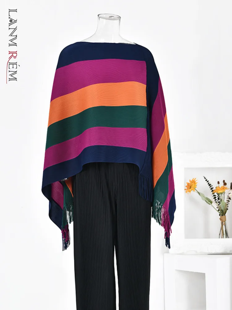 

Футболка женская плиссированная контрастных цветов, с круглым вырезом и длинным рукавом