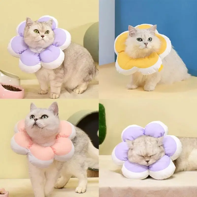 

Водонепроницаемый ошейник для кошек с радужными цветами и Элизабет, регулируемый ошейник, хлопковый ошейник для домашних животных с милым ...