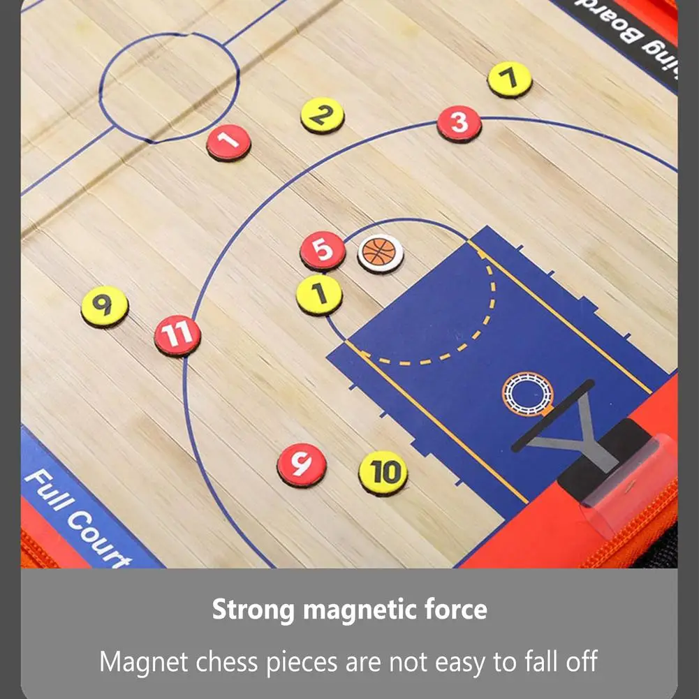 

Foldable Basketball Teaching Clipboard Kit Zipper Design Highgrade PU Waterproof Strong Magnetic Nclear Printing Tactical Board