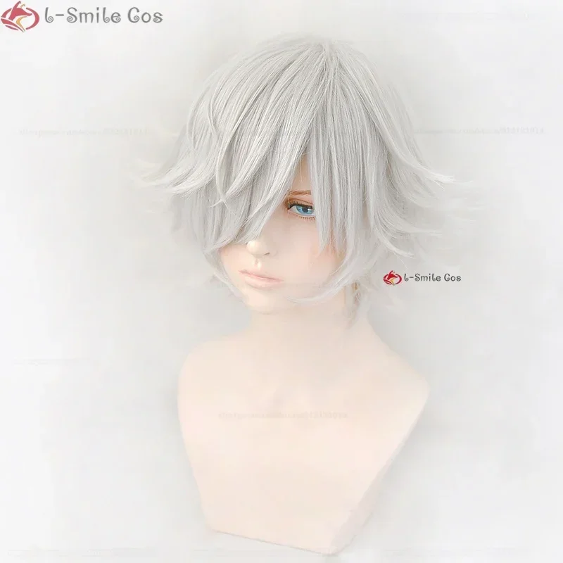 Аниме Токио Мстители Wakasa Imaushi Короткий серебристо-белый парик для косплея