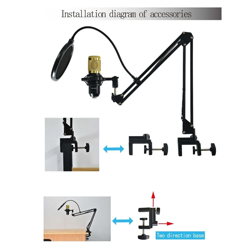 

Набор для микрофона F19E, регулируемая звуковая карта с подставкой, с шумоподавлением, для игр и прямых трансляций