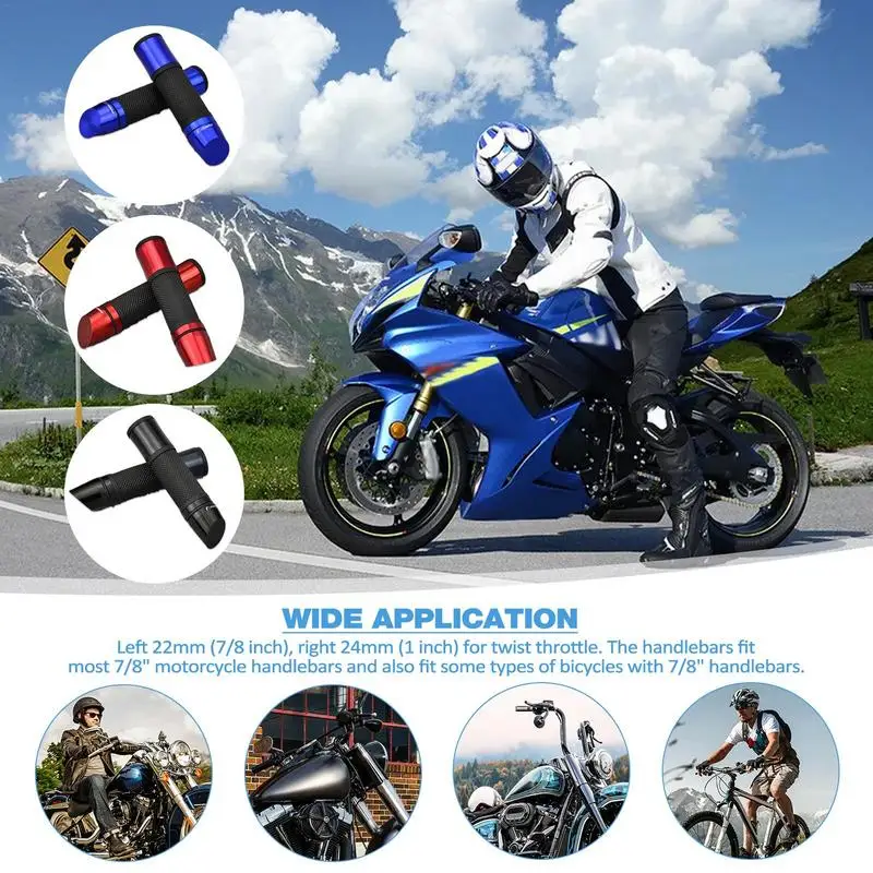 

Universal Motorcycle Handlebar Grips Motorcycle Oblique Head Handle Sets 2pcs Non Slip Ergonomic Grips For Motorcycle Decoration