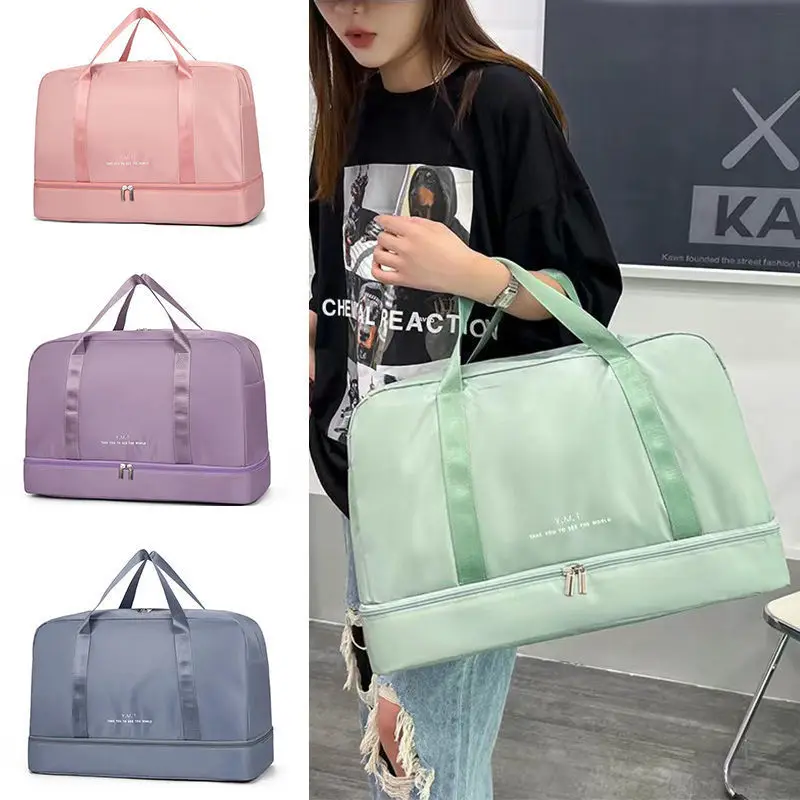 Outdoor Travel Gym Bag Waterproof Sports Fitness Women's Handbag Yoga Training Swimming Dry Wet Separation Shoulder Bags XA871D