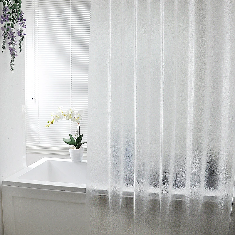 100% EVA 17S Thickened 3D shower curtain waterproof Luxury Transparent Translucent Bathroom Mildew Plastic Bath with Hook