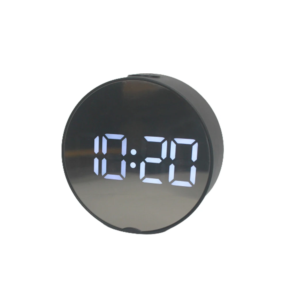 

LED Digital Alarm Clock Without Battery Black LED Clock Kitchen Operated Mirror Surface Multifunctional Clock 3.74 * 1.41inch