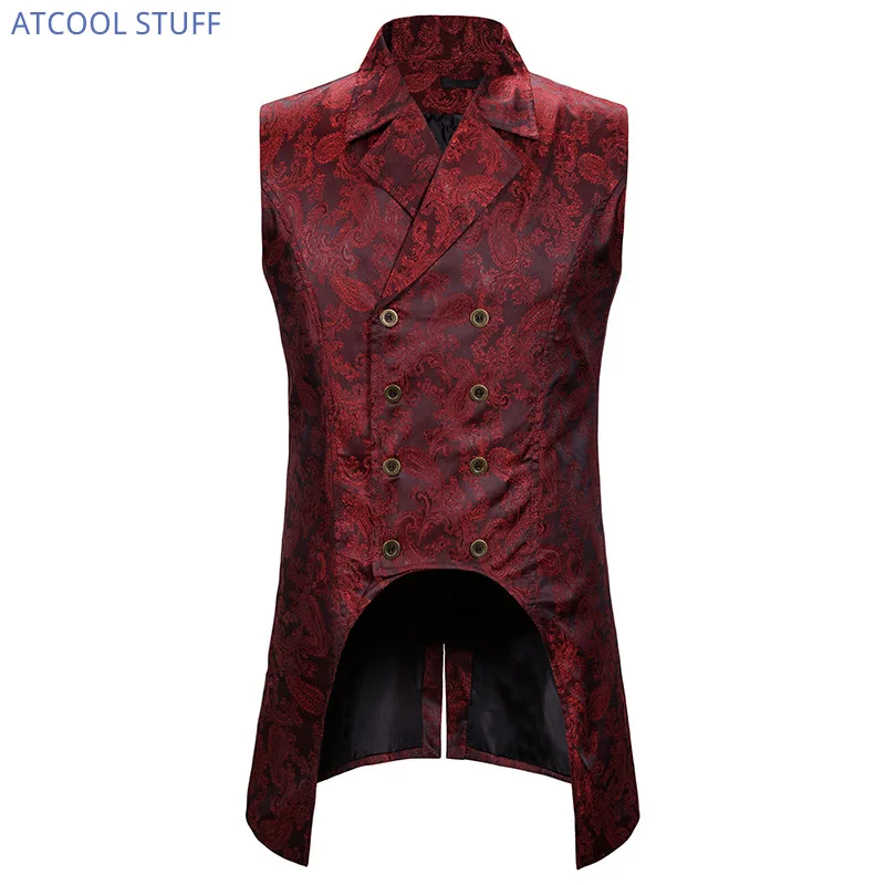 Мужская винтажная куртка в стиле стимпанк викторианский жилет с узором пейсли