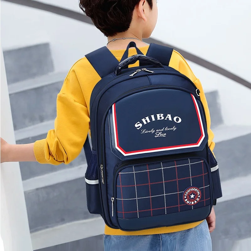 Girl Princess Bow Boy Lattice Fashion Backpacks New Children British Style Nobility Schoolbags with Pen Bag Student Tutorial Bag