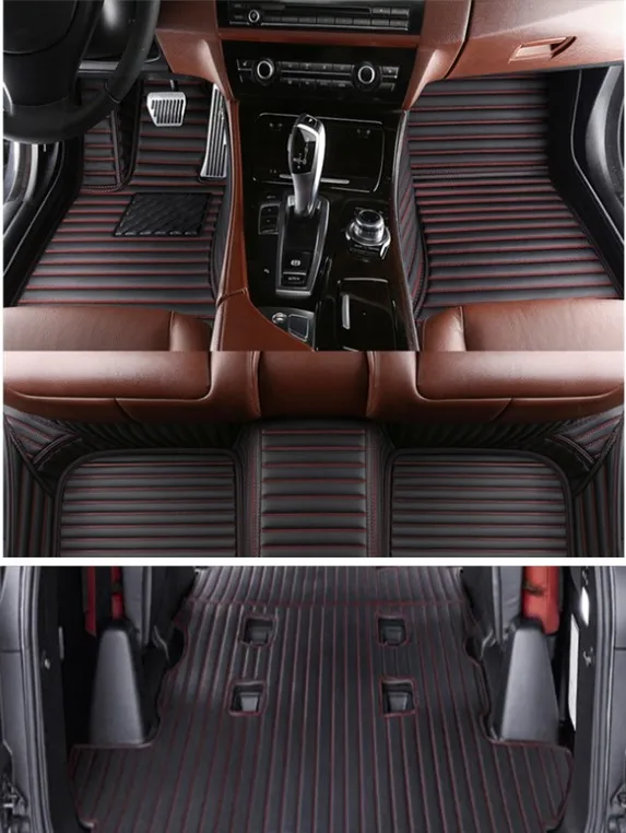 

Высокое качество! Специальные автомобильные коврики на заказ + коврик для багажника для Lexus LX 570 5 мест 2021 водонепроницаемые коврики для LX570 ...