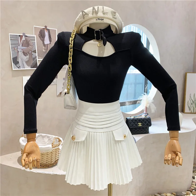 

Niche Design New Women's Clothing 2022 Spring Long Sleeve Short T-shirt Bottomed Shirt With Slim Top