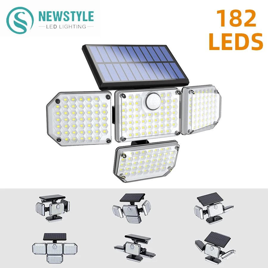 

Водонепроницаемый фонарь на солнечной батарее для украшения сада, с 4 головками и регулируемыми головками
