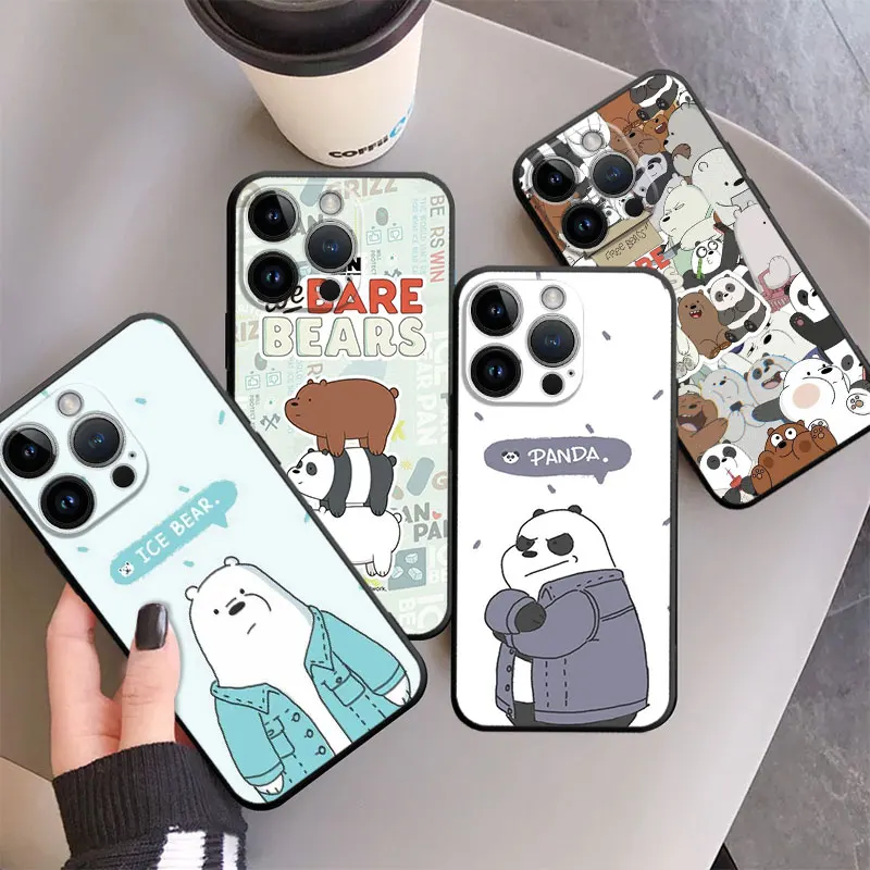 

Phone Case for iPhone 14 13 12 11 Pro Max XR X XS 7 8 Plus 12mini 13mini SE2022 Silicone Cover Cute We Bare Bears