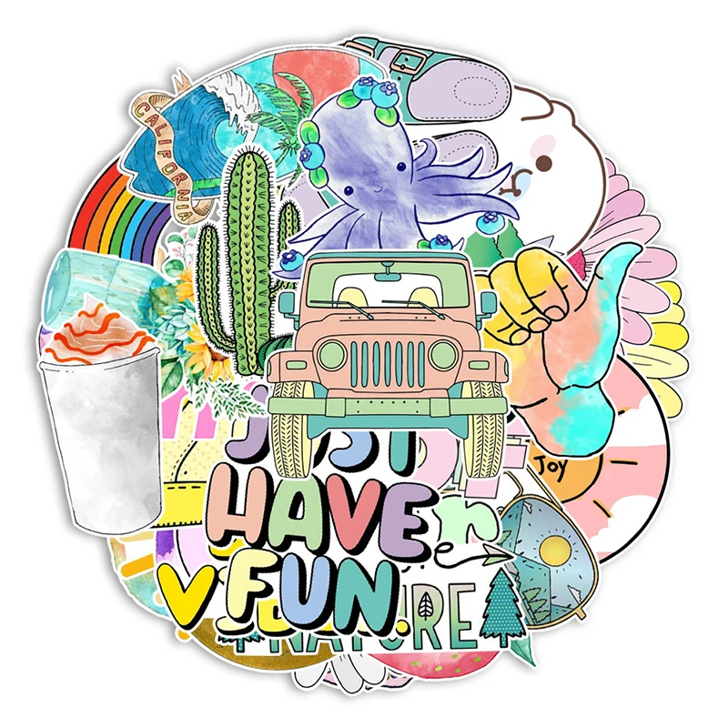 

50 Pieces of Xiaoqing New Stickers, Waterproof Luggage, Car Laptop, Scooter, Water Cup Stickers