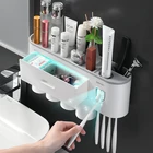 Перевернутый магнитный держатель зубных щеток GURET, автоматический выдавливатель зубной пасты, настенный стеллаж для хранения, аксессуары для ванной комнаты