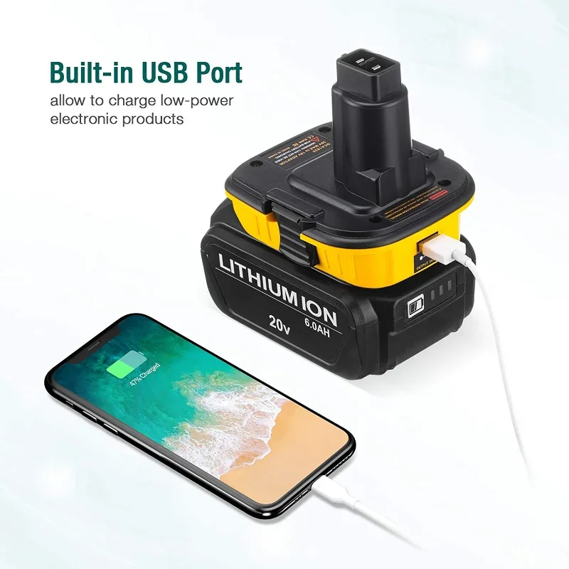 Запасной адаптер для аккумулятора DCA1820 преобразователь DEWALT 18 в NiMH Tools 20 функция