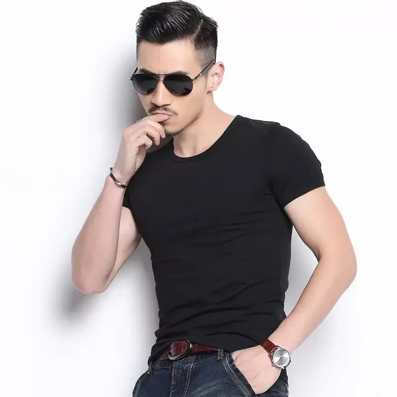 

J9142 -Workout fitness men Short sleeve t shirt men thermal muscle bodybuilding wear compression Elastic Slim exercise clothing