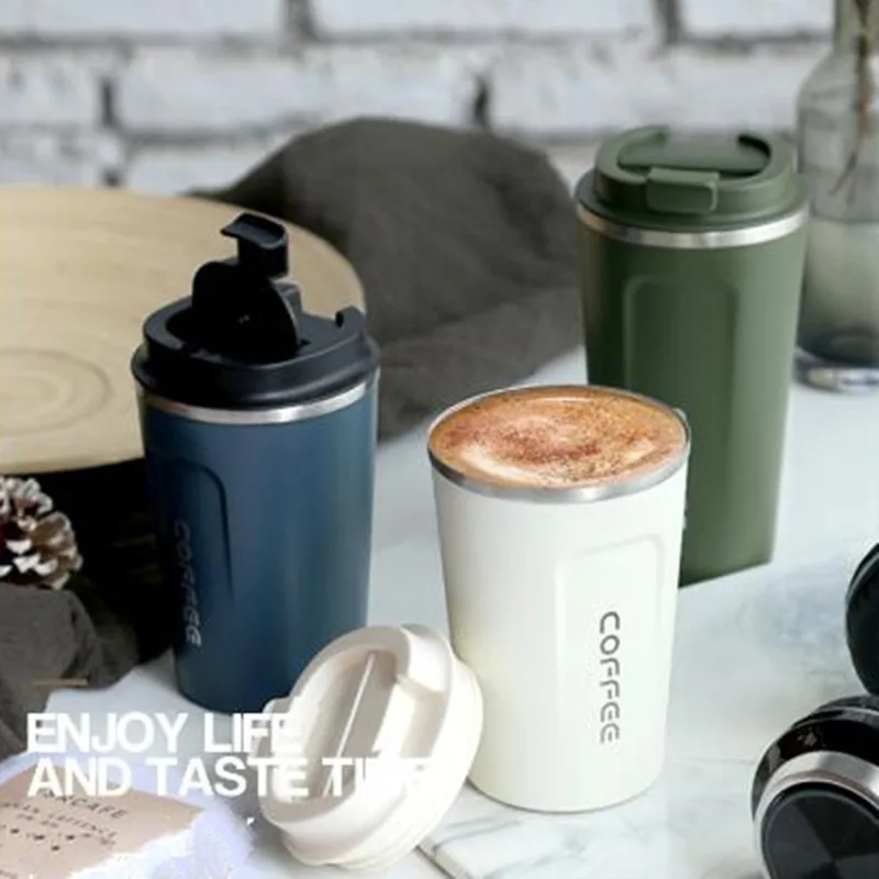 380/510ml Stainless Steel Coffee Thermos Mug Portable Car Vacuum Flasks Travel Mug Insulated Thermal Water Bottle With Lid