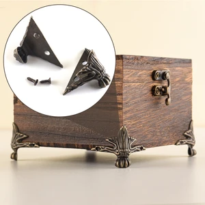 4pcs/set Wood Case Legs with Screws Jewelry Box Feet Antique Corner Protector Furniture Hardware Corner Brackets 2022 New