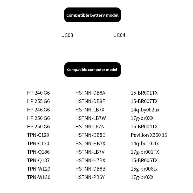 Фото Аккумулятор для ноутбука 14.8V 2600mAh JC04 для HP 919681-221 919682-121 919682-421 919682-831 919701-850 HSTNN-LB7V TPN-W129 W130 №3