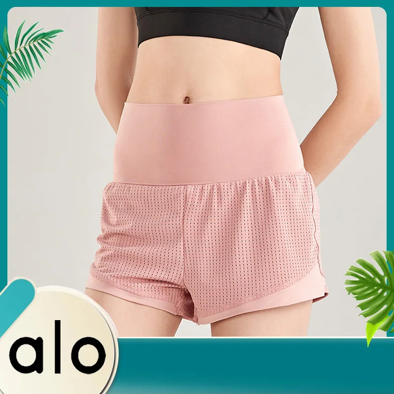 

Alo Yoga Women's Shorts Training Fitness Running Sports Shorts Anti-Side Leakage Moisture Absorption and Breathability Casual