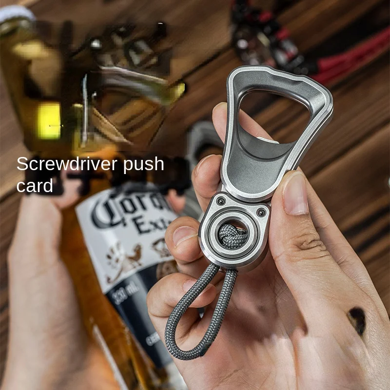 Fulcrum Screwdriver Push Card Pop Coin Titanium Alloy Bottle Opener Finger Useful Tool for Pressure Reduction EDC Toy