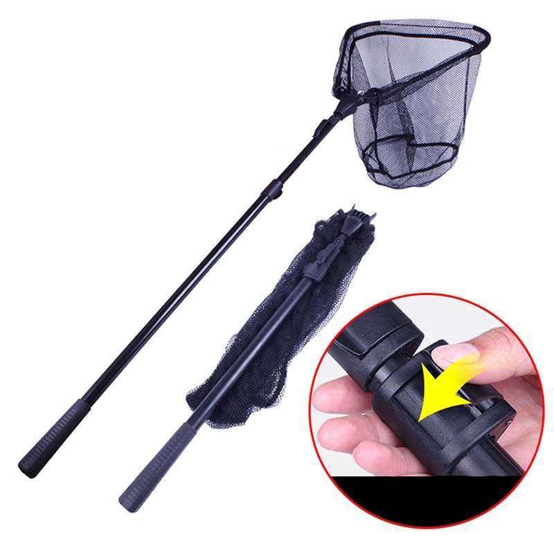 

110cm Retractable Fishing Net Telescoping Foldable Landing Net Pole Folding Landing Net For Fly Fishing