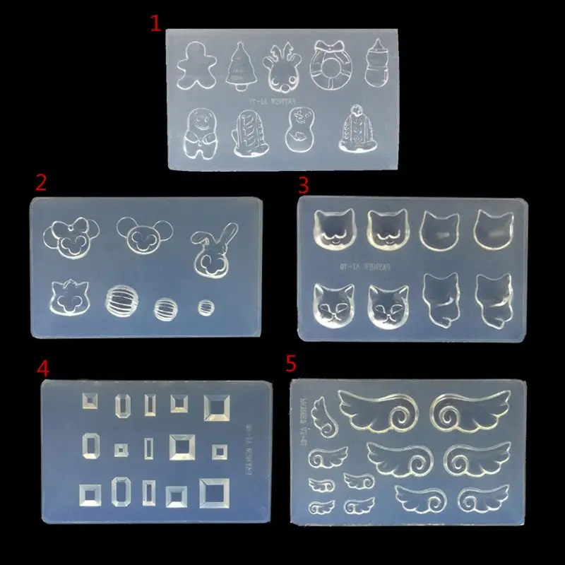 DIY Nail Art Silicone Mold 3D Rabbit Wing Square Resin Mold Jewelry Tools