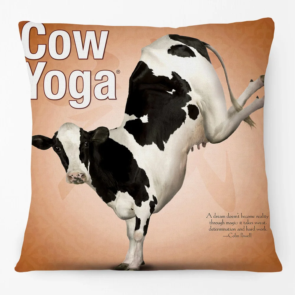 Чехлы для подушек с рисунком животных коровы Ленивец лошади единорога динозавра