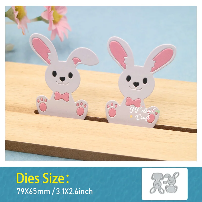 2 Rabbits Easter Metal Cutting Dies for DIY Scrapbooking Stencil Template Album Paper Card Cut Die Craft Knife Mould New Arrival