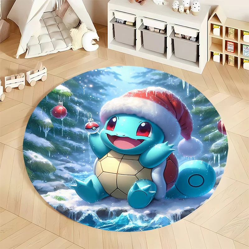 Японский аниме Покемон Сквиртл Печатный мультяшный круглый ковер для детской