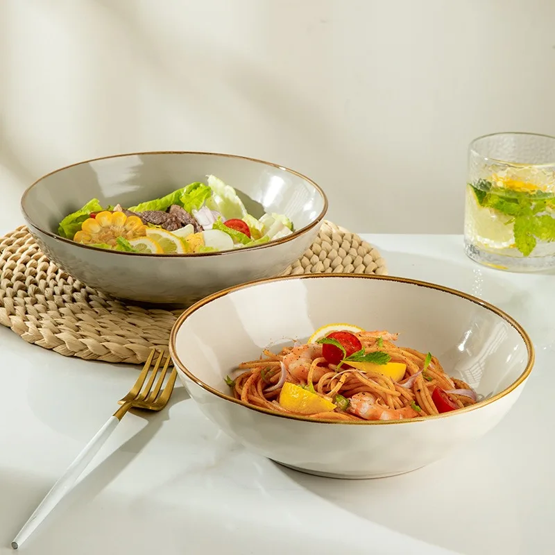 Фарфоровая суповая миска 8 5 дюйма Глубокая Тарелка для рамен и лапши в