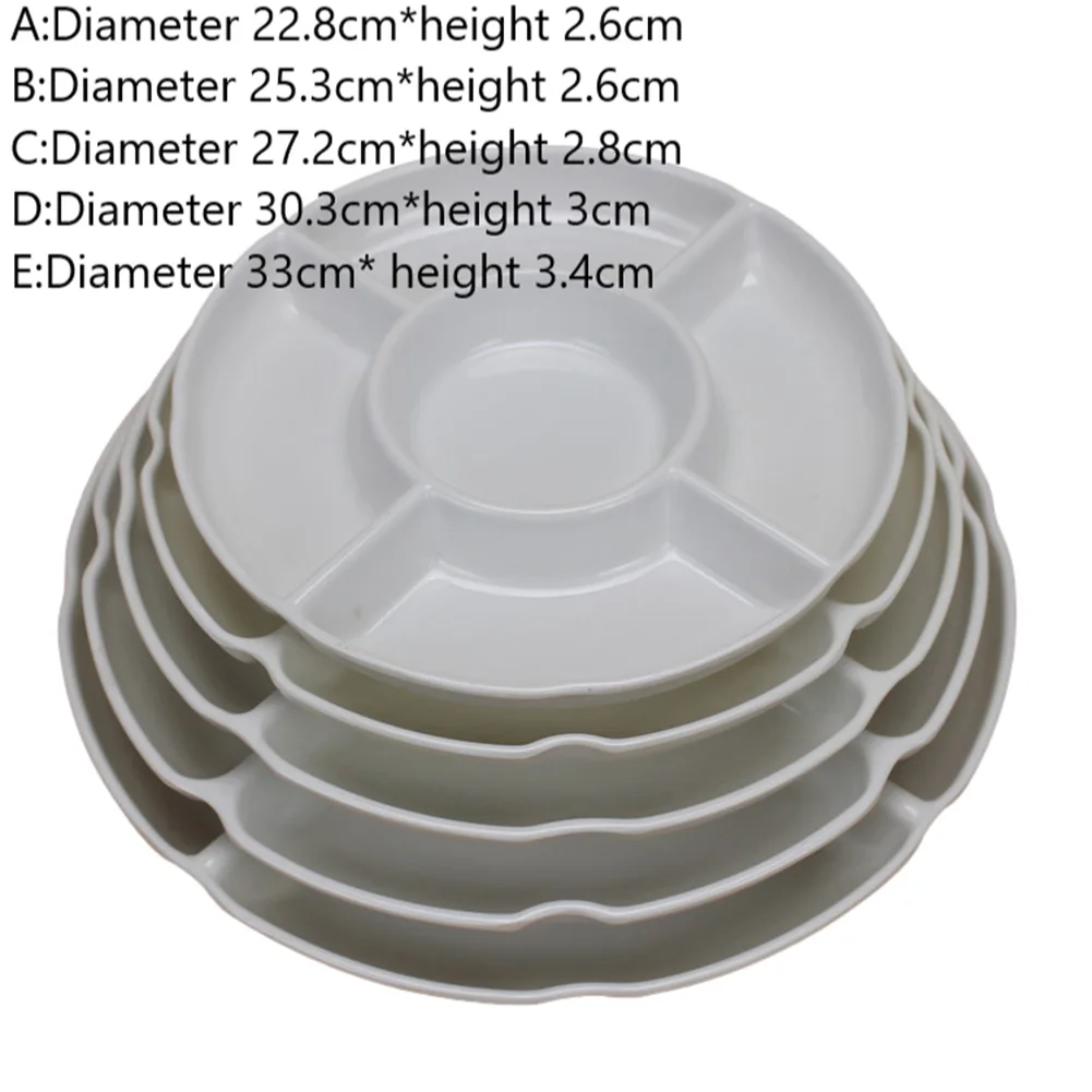 

1pcs Melamine Food Storage Tray For Tableware 5 Grid Fruit Partition Plate TKV Snack Plate Home Kitchen Utensils -20℃-110℃