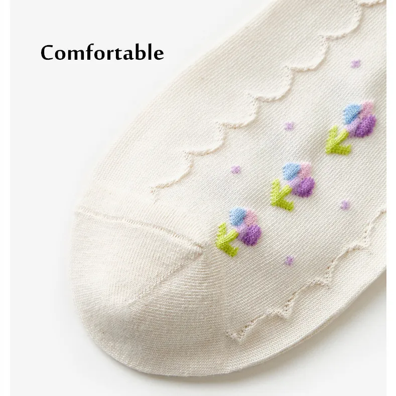 Yasuk All Season Women's Fashion Soft Print Stripe All-Match Lovely Girl Casual Comfortable Mid High Socks 5Pcs Sweet Girl