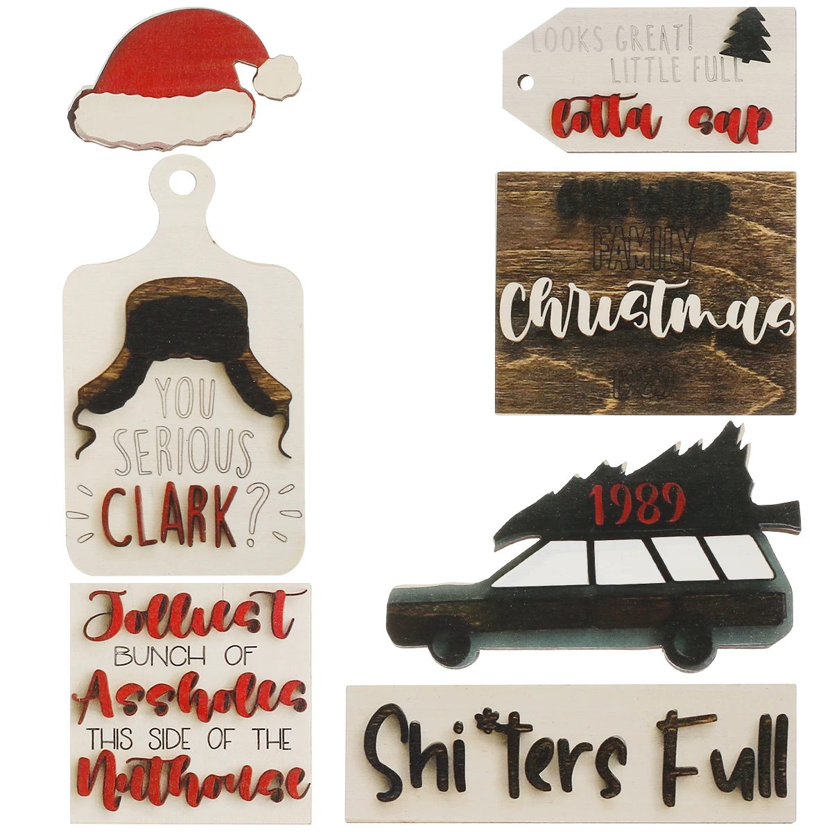 

Новое Рождественское украшение для подноса в несколько рядов, деревянное милое Рождественское украшение для стола, Рождественская елка, ав...